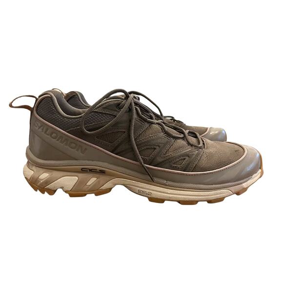 Salomon XT-6 Expanse Ltr Sneaker Mens 10.5 Women 11.5 Leather Bungee Almond Wren - Picture 2 of 13